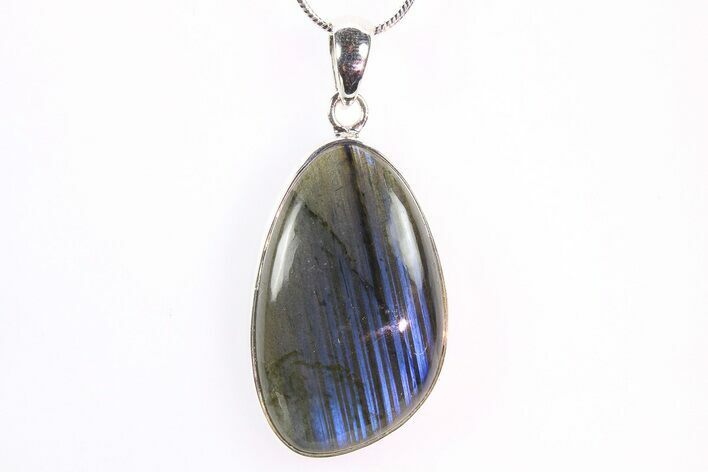 Brilliant Blue Labradorite Pendant with Chain #265091